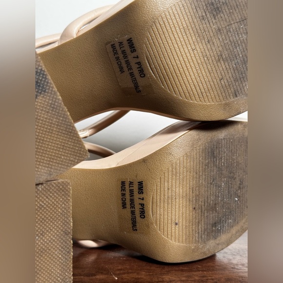 DV by Dolce Vita Nude Strappy Block Heel Sandals – Size 7 - Picture 7 of 8